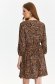 Brown dress thin fabric short cut cloche with elastic waist with 3/4 sleeves 3 - StarShinerS.com
