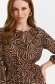 Brown dress thin fabric short cut cloche with elastic waist with 3/4 sleeves 5 - StarShinerS.com