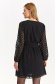 Rochie din voal neagra scurta in clos cu elastic in talie accesorizata cu cordon - Top Secret 3 - StarShinerS.ro