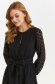 Rochie din voal neagra scurta in clos cu elastic in talie accesorizata cu cordon - Top Secret 4 - StarShinerS.ro