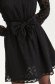 Rochie din voal neagra scurta in clos cu elastic in talie accesorizata cu cordon - Top Secret 5 - StarShinerS.ro