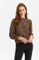 Brown women`s blouse thin fabric loose fit with elastic waist 1 - StarShinerS.com