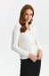 White cardigan knitted with v-neckline with decorative buttons 1 - StarShinerS.com