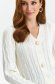 White cardigan knitted with v-neckline with decorative buttons 4 - StarShinerS.com
