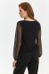 Bluza dama din material elastic neagra mulata cu maneci bufante din dantela - Top Secret 3 - StarShinerS.ro