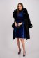 Velvet Dress with Blue Glitter Applications Knee-Length Flared with Elastic Waist - StarShinerS 5 - StarShinerS.com