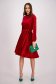 Velvet Dress with Red Glitter Applications Knee-Length A-Line with Elastic Waist - StarShinerS 5 - StarShinerS.com