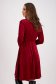 Velvet knee-length burgundy A-line dress with elastic waistband accessorized with drawstring - StarShinerS 2 - StarShinerS.com