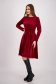 Velvet knee-length burgundy A-line dress with elastic waistband accessorized with drawstring - StarShinerS 4 - StarShinerS.com