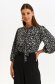 Black women`s blouse thin fabric loose fit with puffed sleeves 1 - StarShinerS.com
