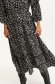 Black dress thin fabric midi cloche with elastic waist with puffed sleeves 6 - StarShinerS.com