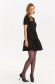Black dress thin fabric short cut cloche short sleeves 2 - StarShinerS.com