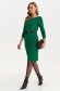 Green dress pencil knee-length with 3/4 sleeves 4 - StarShinerS.com