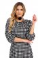 Black satin skater dress with puffy sleeves and houndstooth print - StarShinerS 6 - StarShinerS.com
