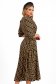 Satin Midi Flared Dress with Wrap Neckline and Belt Accessory - StarShinerS 2 - StarShinerS.com