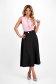 Black elastic fabric midi flared skirt with belt accessory - StarShinerS 1 - StarShinerS.com