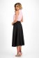 Black elastic fabric midi flared skirt with belt accessory - StarShinerS 2 - StarShinerS.com