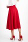 Red Elastic Fabric Midi Skater Skirt with Belt Accessory - StarShinerS 6 - StarShinerS.com