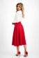 Red Elastic Fabric Midi Skater Skirt with Belt Accessory - StarShinerS 2 - StarShinerS.com