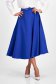 Blue stretch fabric midi flared skirt with belt accessory - StarShinerS 5 - StarShinerS.com