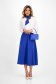 Blue stretch fabric midi flared skirt with belt accessory - StarShinerS 2 - StarShinerS.com