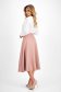 Powder pink elastic fabric midi flared skirt with belt-type accessory - StarShinerS 3 - StarShinerS.com