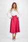 Pink Elastic Fabric Midi Flared Skirt with Belt Accessory - StarShinerS 4 - StarShinerS.com
