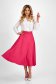 Pink Elastic Fabric Midi Flared Skirt with Belt Accessory - StarShinerS 2 - StarShinerS.com