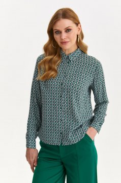 Green women`s shirt thin fabric loose fit