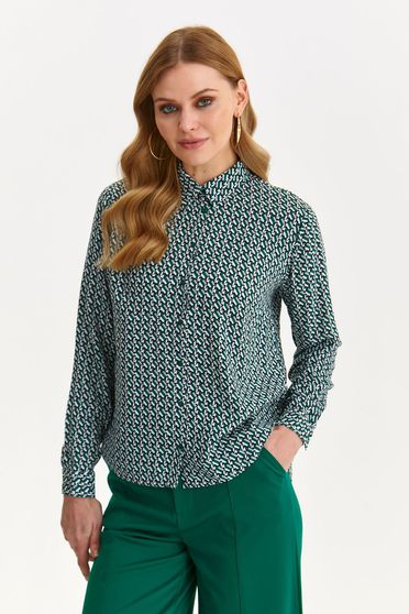 Camasi casual, Camasa dama din material subtire verde cu croi larg - Top Secret - StarShinerS.ro