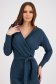 Rochie tricotata albastru petrol midi tip creion decolteu petrecut - StarShinerS 6 - StarShinerS.ro