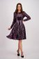 Sequin Purple A-Line Dress with Rounded Neckline - StarShinerS 5 - StarShinerS.com