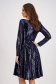 Navy sequin flared dress with rounded neckline - StarShinerS 2 - StarShinerS.com