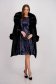 Navy sequin flared dress with rounded neckline - StarShinerS 3 - StarShinerS.com