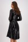Black Sequin A-Line Dress with Rounded Neckline - StarShinerS 2 - StarShinerS.com
