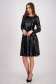 Black Sequin A-Line Dress with Rounded Neckline - StarShinerS 4 - StarShinerS.com
