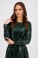 Dark Green Sequined A-Line Dress with Rounded Neckline - StarShinerS 6 - StarShinerS.com