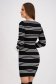 Black Knitted Midi Pencil Dress with Horizontal Stripes - SunShine 5 - StarShinerS.com