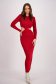 Red Knitted Maxi Pencil Dress with Fabric Cut-Outs - SunShine 3 - StarShinerS.com