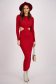 Red Knitted Maxi Pencil Dress with Fabric Cut-Outs - SunShine 1 - StarShinerS.com