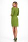Khaki Stretch Fabric Short Pencil Dress with Puffy Shoulders - StarShinerS 4 - StarShinerS.com