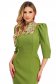 Khaki Stretch Fabric Short Pencil Dress with Puffy Shoulders - StarShinerS 6 - StarShinerS.com