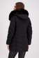Black quilted jacket with a straight cut and detachable hood with faux fur - SunShine 2 - StarShinerS.com