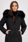 Black fitted quilted jacket with zip pockets and detachable hood - SunShine 6 - StarShinerS.com