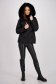 Black fitted quilted jacket with zip pockets and detachable hood - SunShine 5 - StarShinerS.com