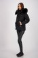 Black fitted quilted jacket with zip pockets and detachable hood - SunShine 4 - StarShinerS.com