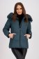 Dark green fitted quilted jacket with zippered pockets and detachable hood - SunShine 1 - StarShinerS.com