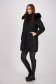 Black fitted quilted jacket with detachable hood and faux fur insert - SunShine 4 - StarShinerS.com