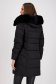 Black fitted quilted jacket with detachable hood and faux fur insert - SunShine 2 - StarShinerS.com
