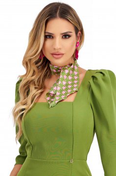 Green satin scarf with houndstooth print - StarShinerS